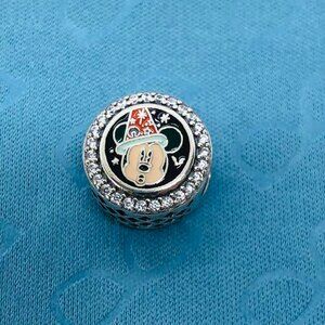 🔥🔥Disney Parks Pandora Castle Mickey Mouse Button Charm Halloween 2025